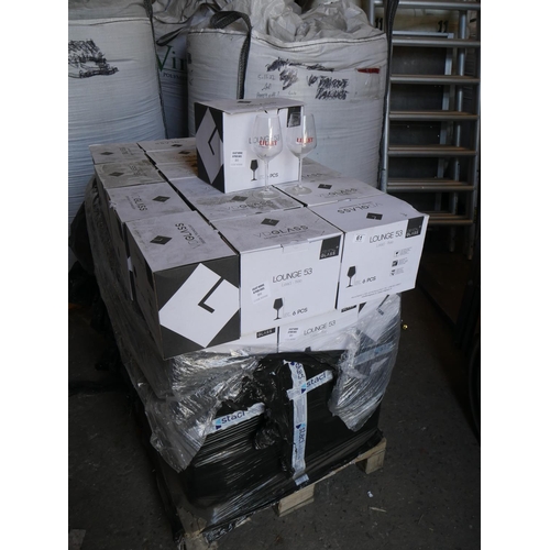 61 - PALLET OF NEW BRANDED WINE GLASSES