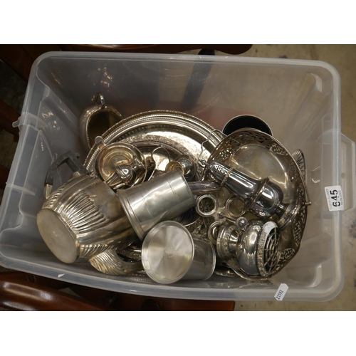 645 - BOX OF SILVER PLATE