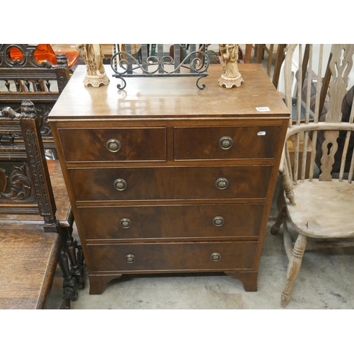 653 - EDWARDIAN 2 OVER 3 CHEST OF DRAWERS