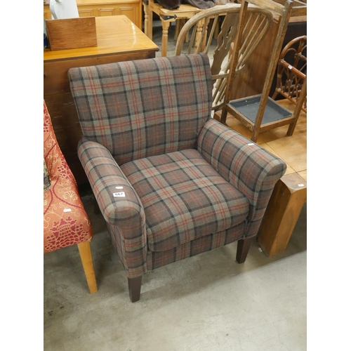 667 - TARTAN ARMCHAIR