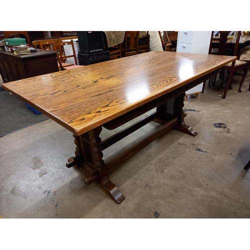 687 - OAK TRESTLE TABLE