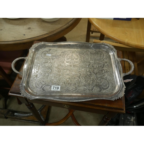 719 - HEAVY SILVER PLATED TRAY