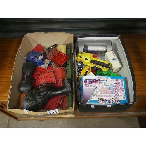 728 - BOX OF MECCANO & MODEL CARS