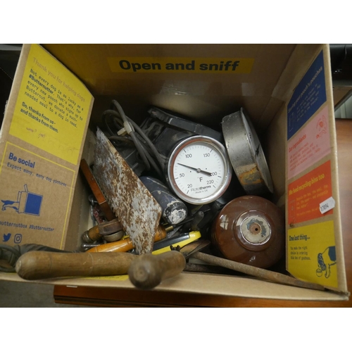 749 - BOX OF GAUGES ETC