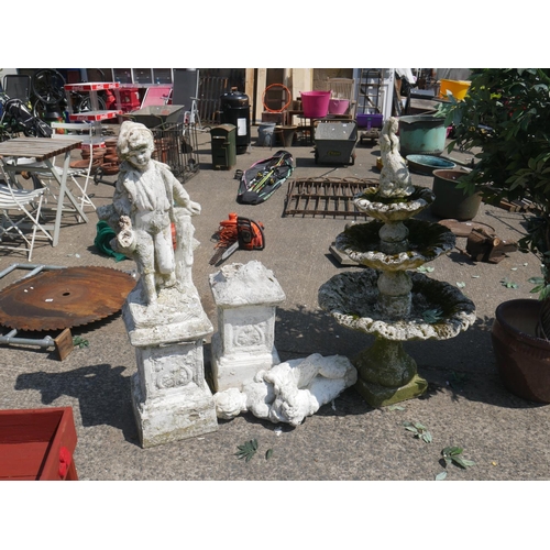 107 - LOT OF CONCRETE GARDEN ORNAMENTS