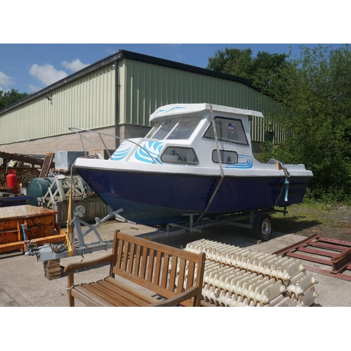 17 - APPROX 18ft FISHING BOAT & TRAILER PLUS OUTBOARD & CONTENTS - NEEDS ATTENTION