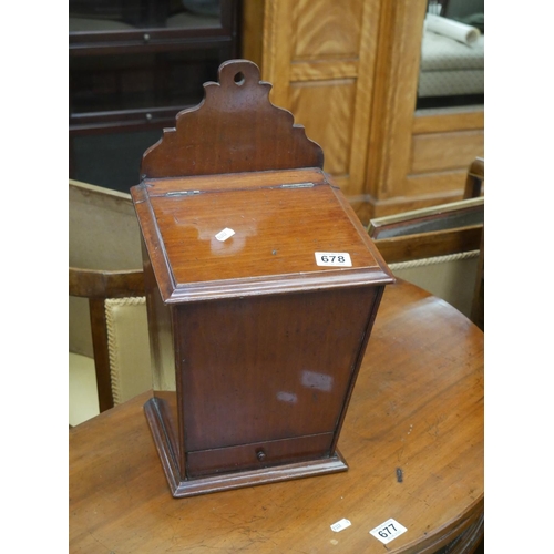 678 - VICTORIAN MAHOGANY SALT BOX