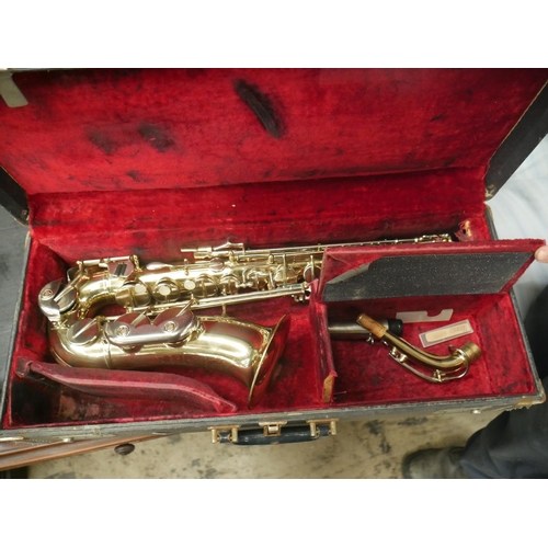 683 - CASED ALTO SAXOPHONE BY BUNDY SELMER DATED 1965