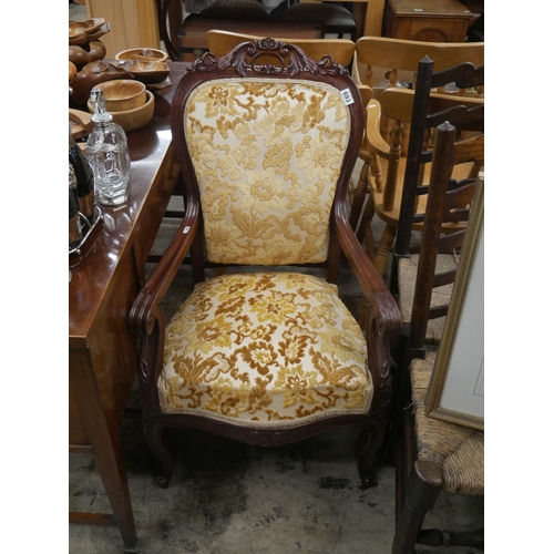 693 - FRENCH STYLE OPEN ARMCHAIR