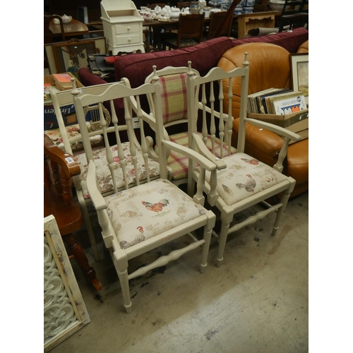 698 - 4 PAINTED CHAIRS