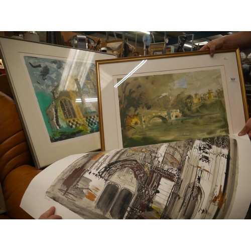 707 - 2 FRAMED JOHN PIPER PRINTS & ONE UNFRAMED