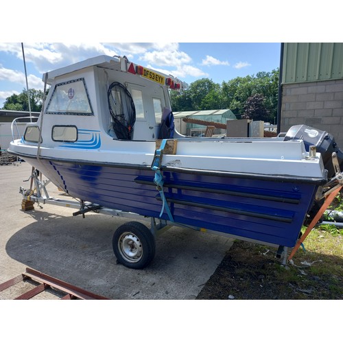 17 - APPROX 18ft FISHING BOAT & TRAILER PLUS OUTBOARD & CONTENTS - NEEDS ATTENTION