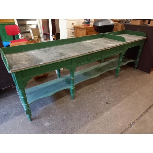 271 - VICTORIAN PAINTED PINE WASHSTAND WITH LATER TOP