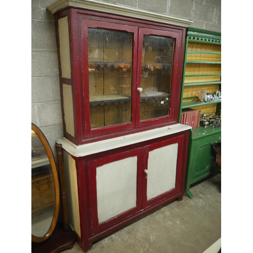 272 - PAINTED PINE BOOKCASE WITH PANEL SIDES