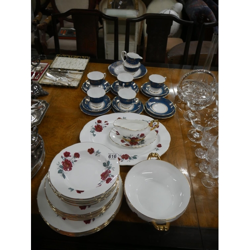 616 - GRAFTON PART TEA SET PLUS ROYAL IMPERIAL DINNERWARE