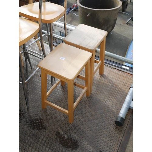 187 - 2 PINE STOOLS