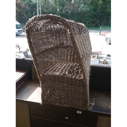 194 - WICKER CHILDS CHAIR - SOME WOODWORM