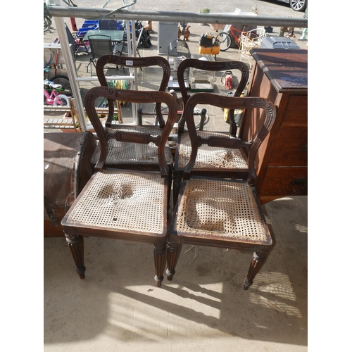 196 - 4 VICTORIAN CHAIRS WITH BERGER SEATS FOR RESTORATION