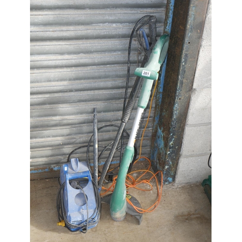 201 - POWER WASHER & ELECTRIC STRIMMER