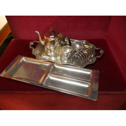 855 - LOT OF SILVER PLATE