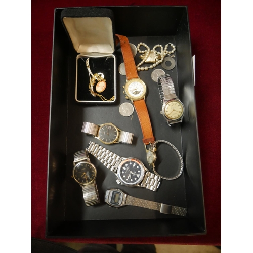 348 - BOX OF WATCHES