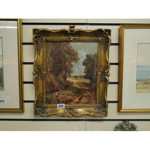 406 - GILT FRAMED OLEOGRAPH