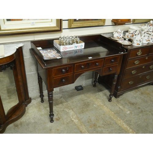 415 - VICTORIAN INLAID KNEEHOLE DESK