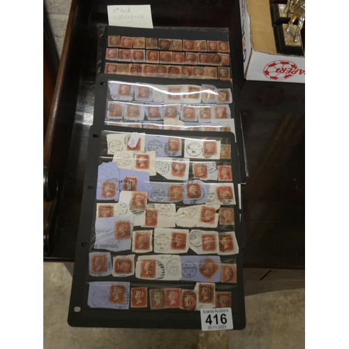 416 - COLLECTION OF PENNY RED STAMPS