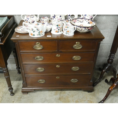 426 - GEORGIAN MAHOGANY 2 OVER 3 CHEST OF DRAWERS