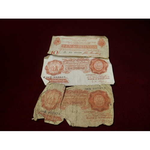 506 - 3  10 SHILLING NOTES