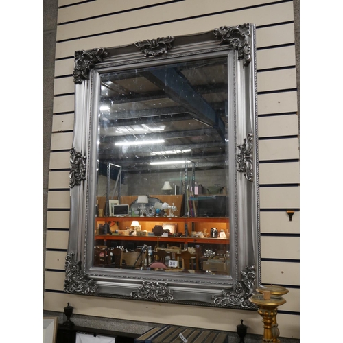 517 - SILVER FRAMED MIRROR