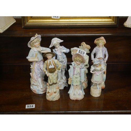 523 - LOT OF BISQUE FIGURES