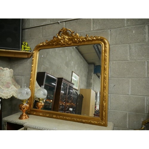 544 - LARGE GILT OVERMANTLE MIRROR