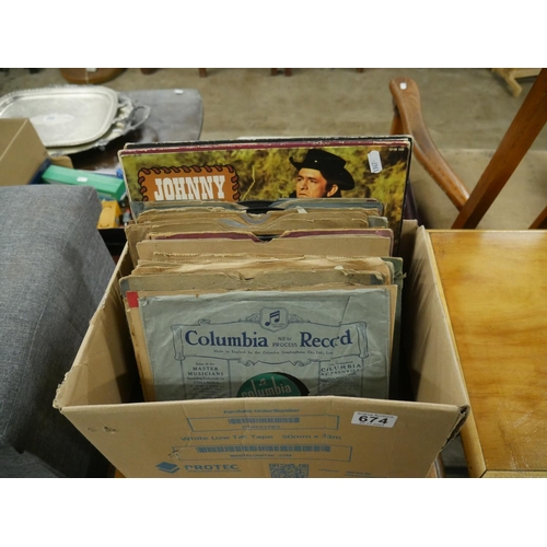 674 - BOX OF RECORDS