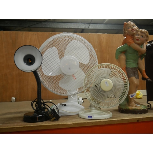 861 - DESK FANS & LAMP