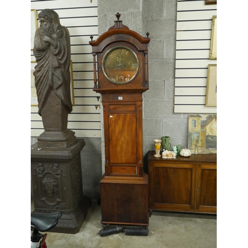 ANTIQUE BRASS DIAL GRANDFATHER CLOCK BY FRAN KERR MONAGHAN