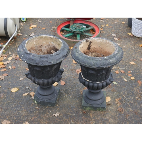 60 - PAIR OF CONCRETE URNS