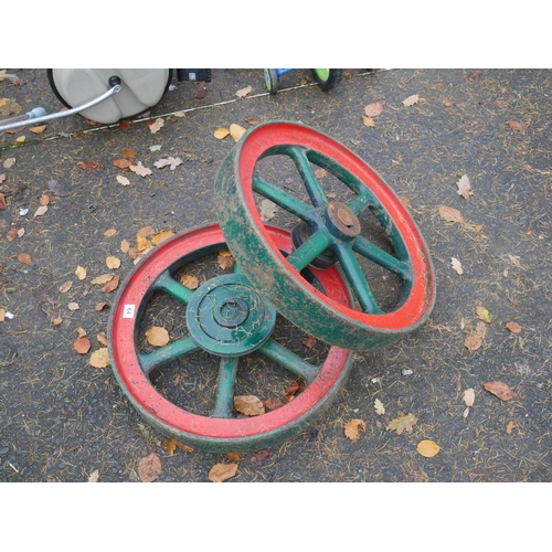 64 - PAIR OF STEEL WHEELS