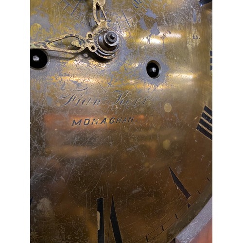 ANTIQUE BRASS DIAL GRANDFATHER CLOCK BY FRAN KERR MONAGHAN
