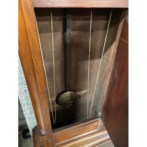 ANTIQUE BRASS DIAL GRANDFATHER CLOCK BY FRAN KERR MONAGHAN