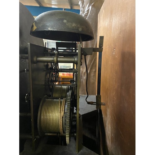 ANTIQUE BRASS DIAL GRANDFATHER CLOCK BY FRAN KERR MONAGHAN