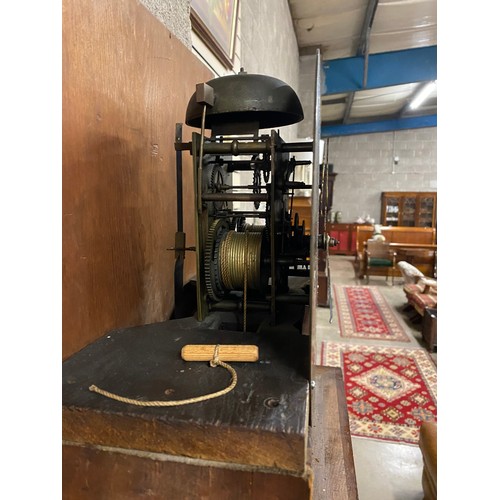 ANTIQUE BRASS DIAL GRANDFATHER CLOCK BY FRAN KERR MONAGHAN