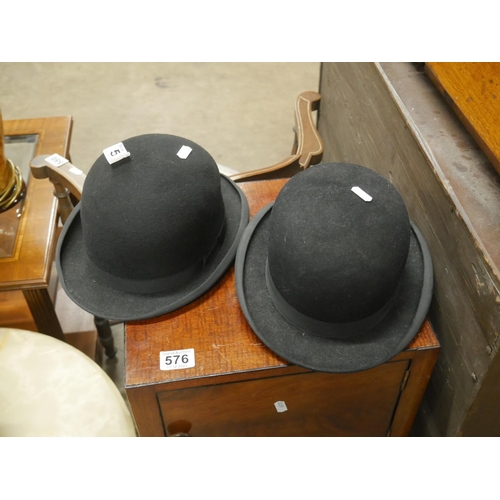 577 - 2 BOWLER HATS