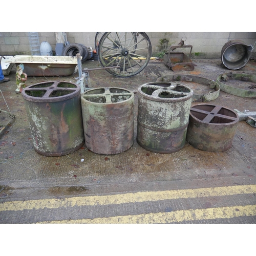 10 - SELECTION OF CAST BARREL ROLLERS