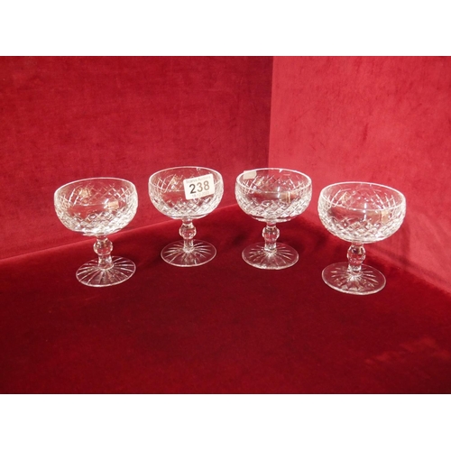 238 - 4 WATERFORD DESSERT GLASSES