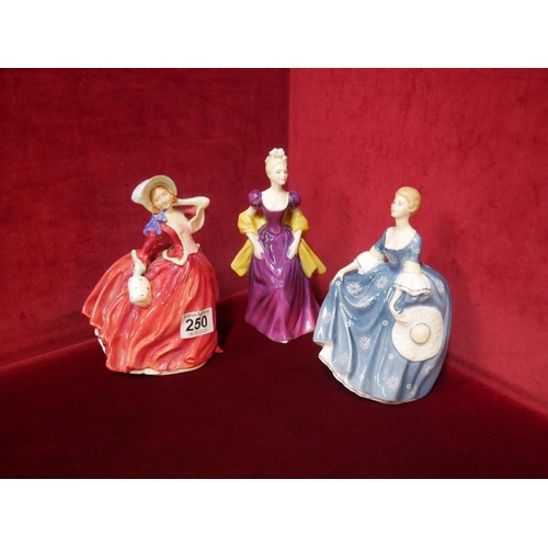 250 - 3 DOULTON FIGURINES