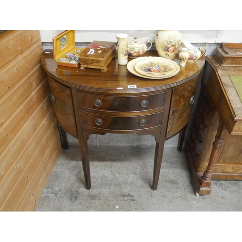 348 - DEMI LUNE SIDE CABINET WITH CUTLERY DRAWER