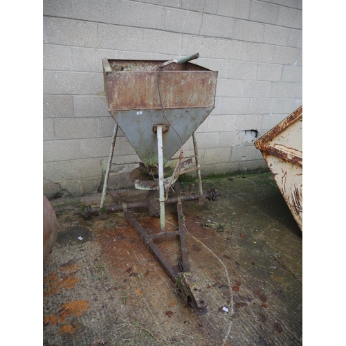 5 - OLD TRAILED FERTILISER SOWER FOR PARTS OR REPAIR