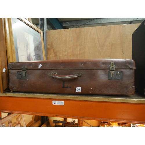 700 - OLD LEATHER SUITCASE