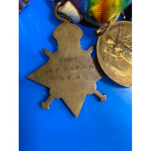 338 - WWI MEDAL GROUP SERVICE NO. 15487 DVR F. WILSON RA